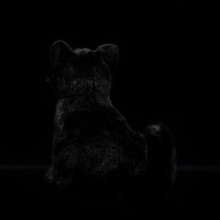 Imitation kitten plush toy doll lovely black cat doll pure black cat model gift