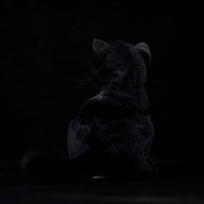 Simulation black cat doll cute short-haired cat doll Chinese garden cat plush toy simulation animal