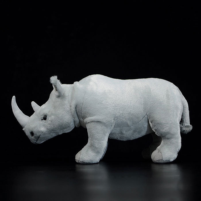 Simulated standing big white rhinoceros plush toy white doll lovely doll animal model gift