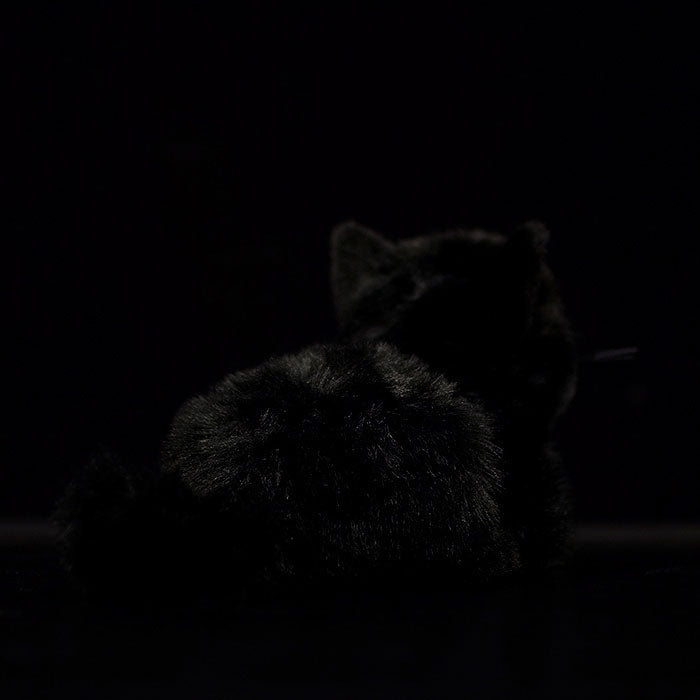 Super pure black cat plush toy doll cute little cat doll simulation cat plush toy