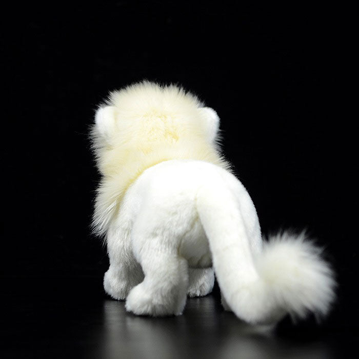 Simulation posture lion plush toy white lion doll African lion doll simulation animal model gift