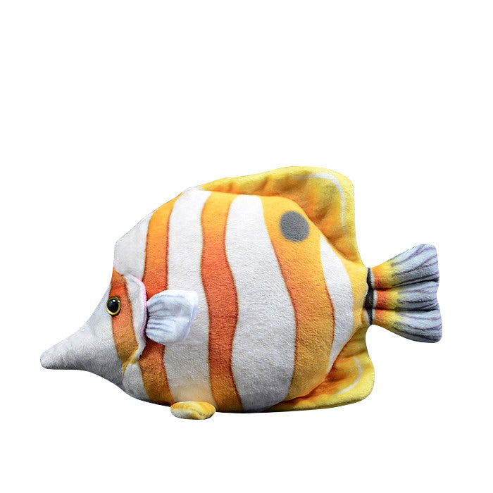 Cute tropical fish three rocket fish doll simulation copper belt butterfly fish simulation animal plush toy