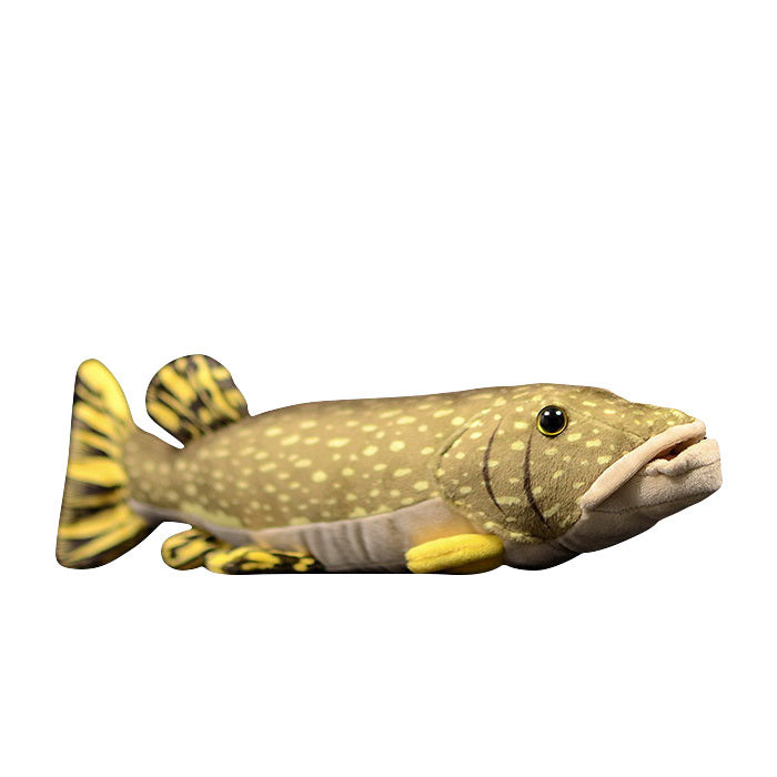 Cute pike doll simulated white spotted pike doll simulated animal plush toy model gift