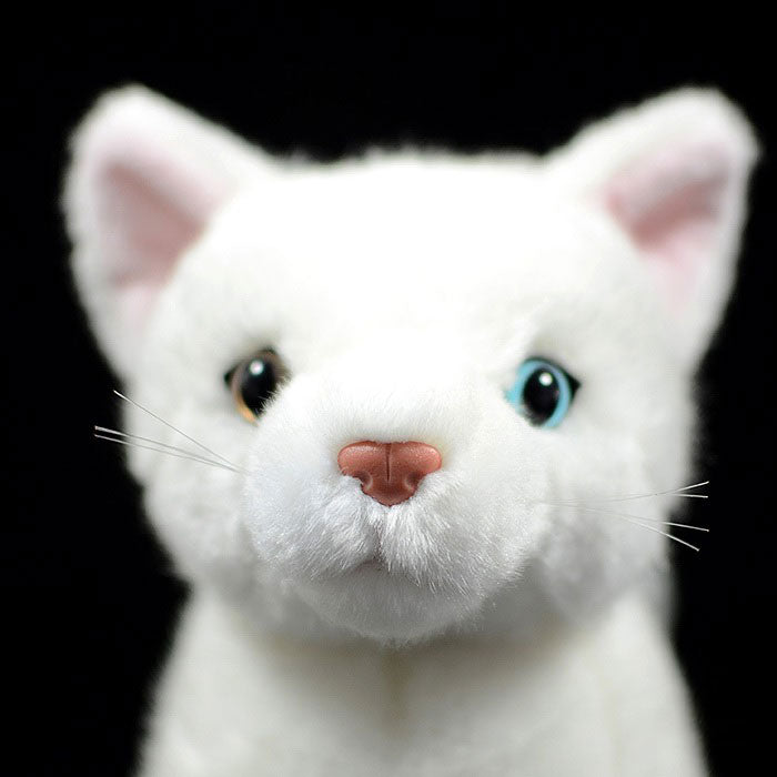 Imitation kitten plush toy doll lovely mandarin duck eye white kitten doll model gift