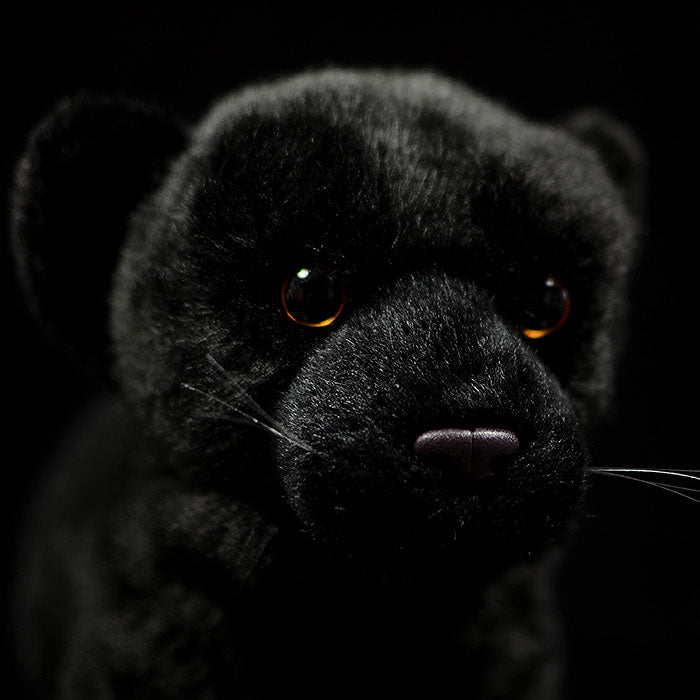 Simulated standing black leopard plush toy black leopard doll lovely leopard doll simulated animal model gift