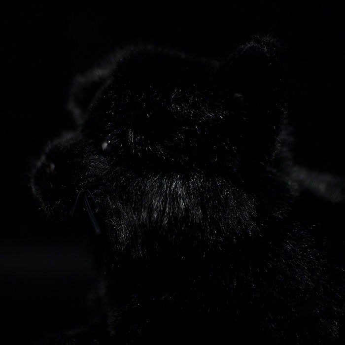 Super pure black cat plush toy doll cute little cat doll simulation cat plush toy
