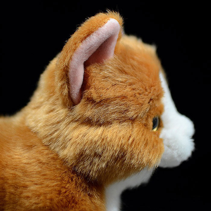 Super cute yellow and white cat plush toy doll cute kitten doll simulation cat plush toy