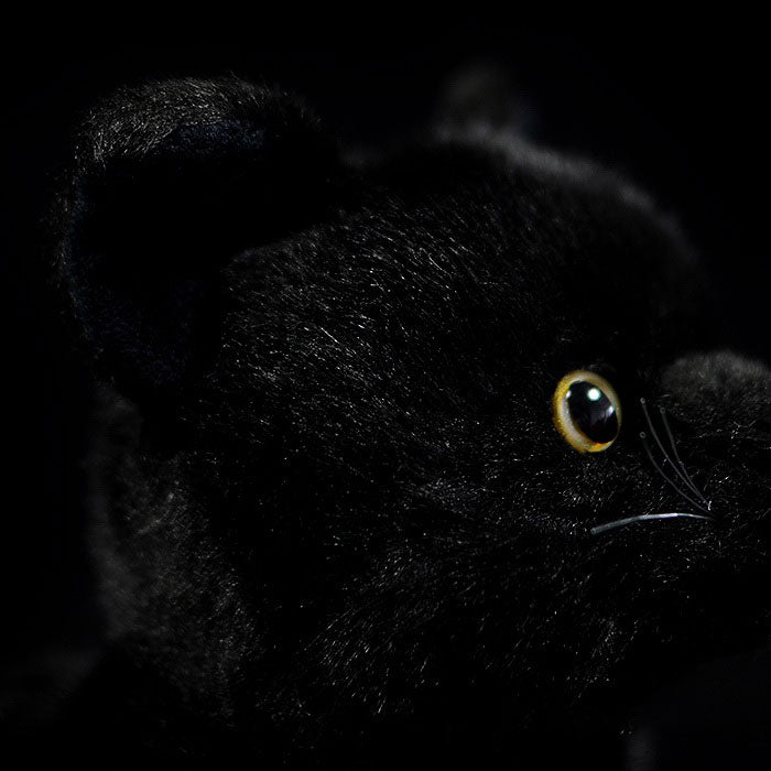 Imitation kitten plush toy doll lovely black cat doll pure black cat model gift