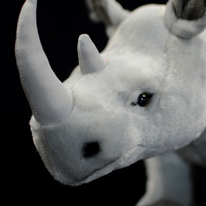 Simulated standing big white rhinoceros plush toy white doll lovely doll animal model gift