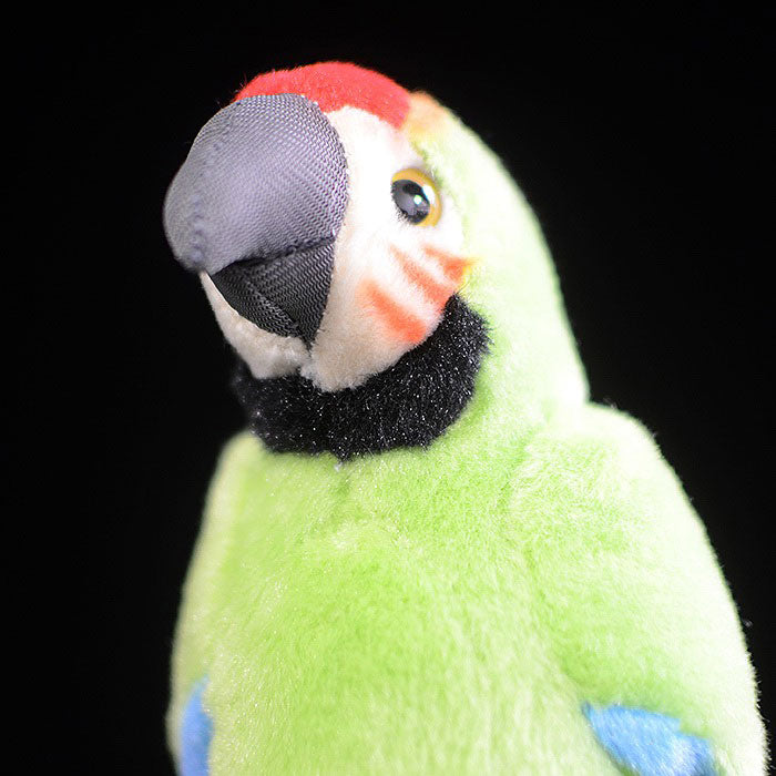 Cute macaw doll trumpet simulation green parrot toy simulation animal plush toy 16CM