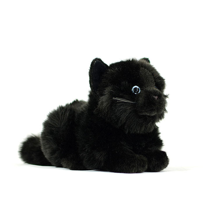 Super pure black cat plush toy doll cute little cat doll simulation cat plush toy