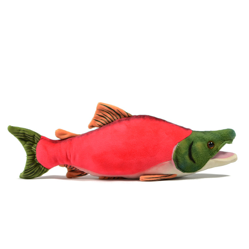 Cute red salmon doll red salmon plush toy simulated animal plush toy 39cm